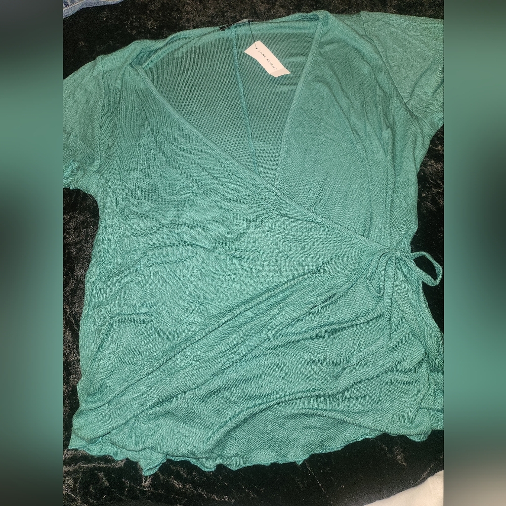 Lane Bryant Green Ribbed Top